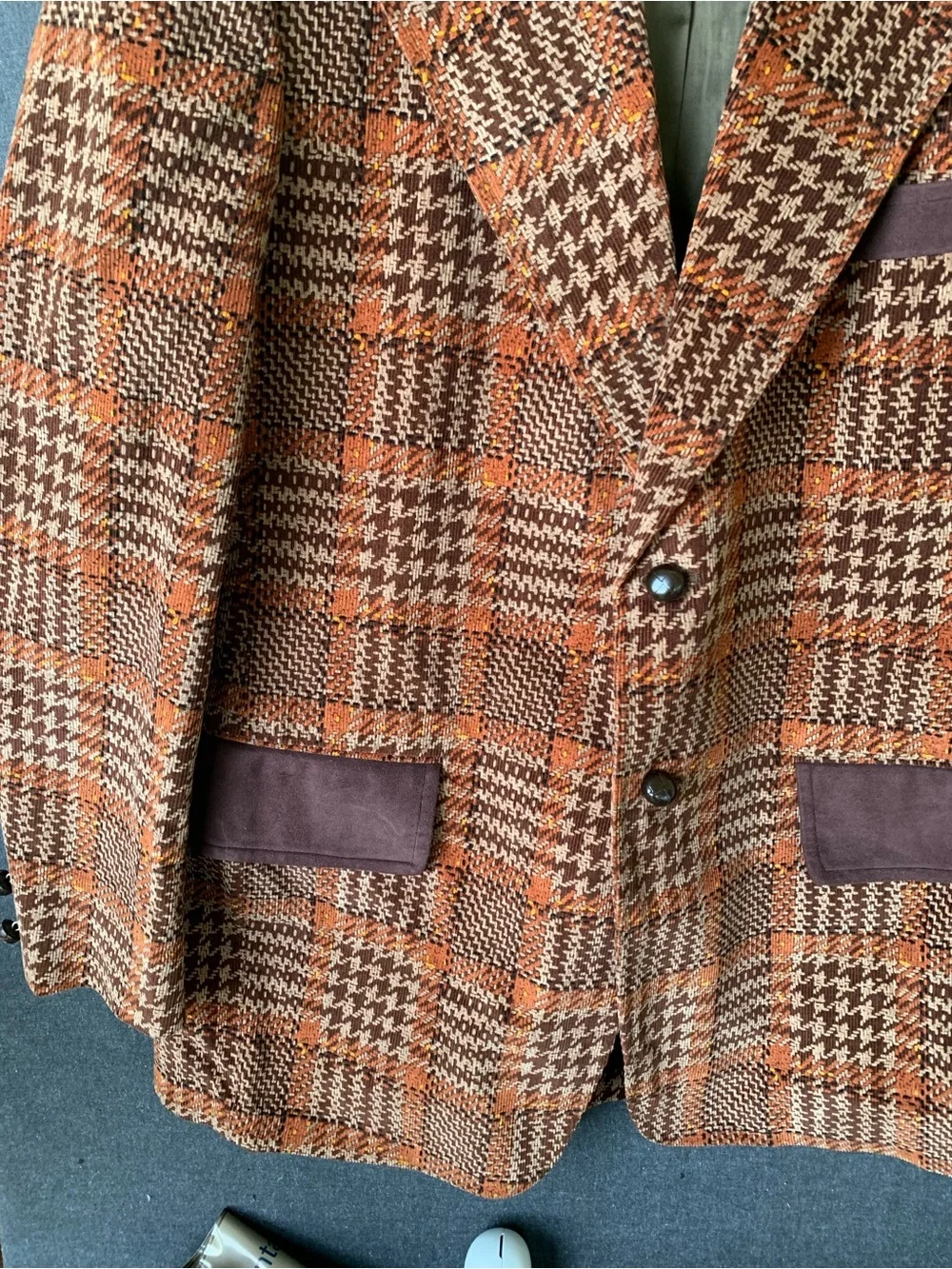 Vintage 60s 70s Men's Houndstooth Blazer Jacket His Sportswear Brand Tag